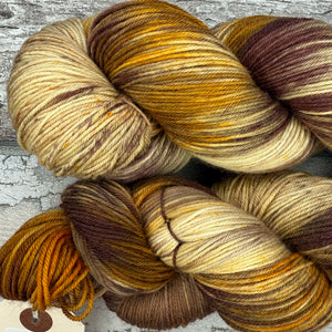 Brown Tabby Cat, merino nylon sock yarn