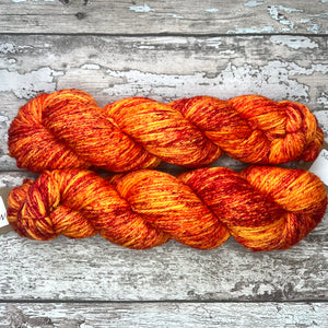 Orange Sorbet Aran, superwash merino yarn