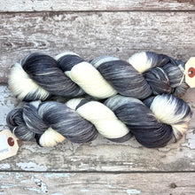 Load image into Gallery viewer, Grey Tuxedo Cat, merino nylon sock yarn