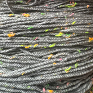 Grey Squirrels at a Rave Donegal, merino fingering yarn