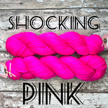 Load image into Gallery viewer, Shocking Pink Aran, superwash merino yarn