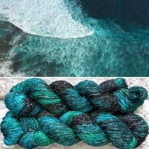 Teal Ocean, merino pima cotton 4ply yarn