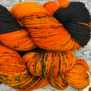 Orange Variatus Platy Fish, merino nylon sock yarn