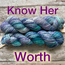Load image into Gallery viewer, Know Her Worth, merino nylon sock yarn