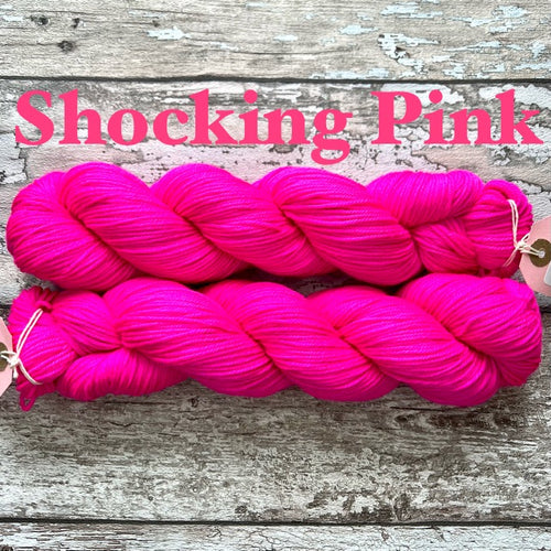 Shocking Pink DK, merino nylon yarn