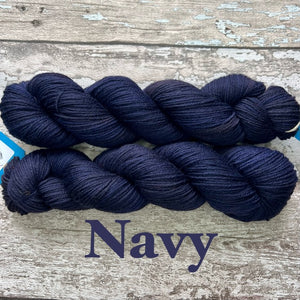 Navy DK, merino nylon yarn