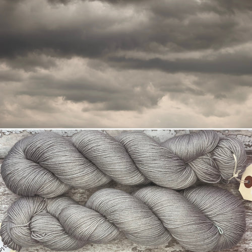 Dusk, warm light grey merino nylon sock yarn