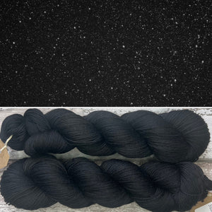 Simply Black, indie dyed merino nylon sock yarn