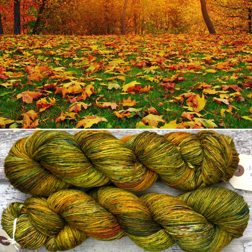 Cute Leaf Season, merino nylon sock yarn