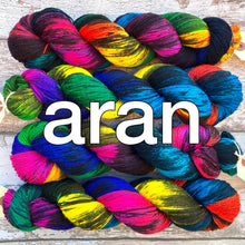 Load image into Gallery viewer, Sacrilegious &amp; Exclusionary Aran, rainbow merino yarn