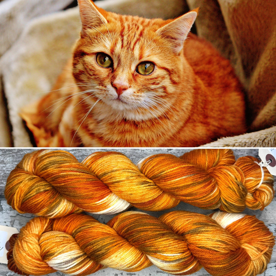 Ginger Tabby Cat DK, merino nylon yarn