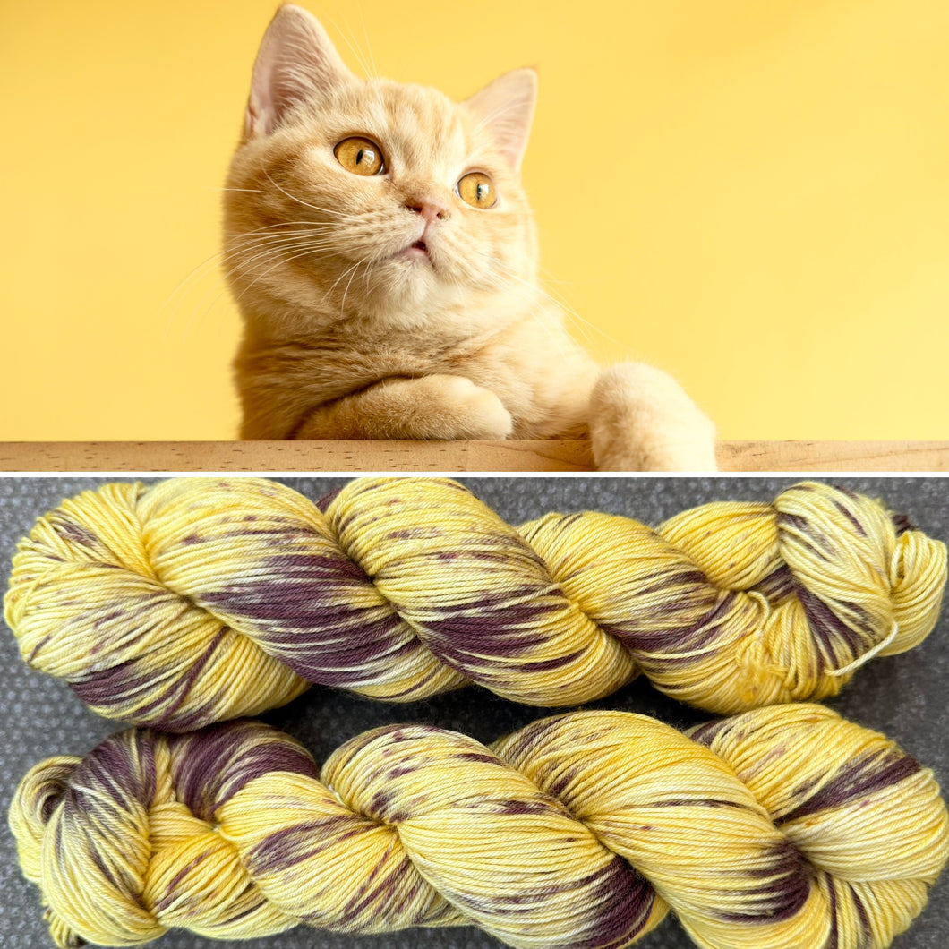 Golden Cat, merino nylon sock yarn