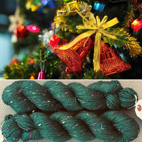Christmas Tree Lights Donegal Aran, merino yarn