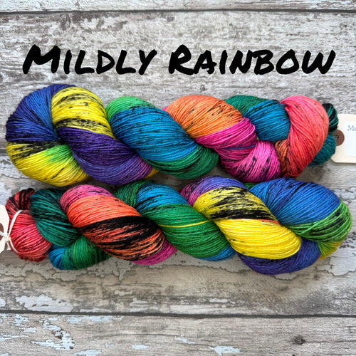 Mildly Rainbow, rainbow merino nylon sock yarn