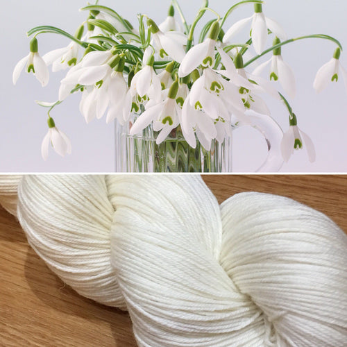 Snowdrop DK, soft merino nylon blend ecru white undyed yarn