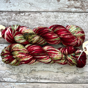 Poinsettia Aran, soft superwash merino yarn