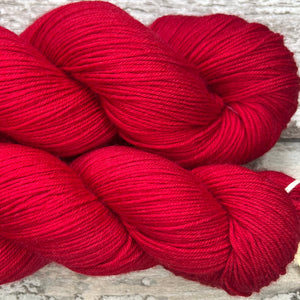 Rosehip Red, merino nylon sock yarn