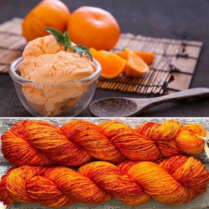 Orange Sorbet DK, merino nylon sock yarn