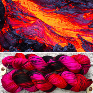 My Life is Lava Aran, superwash merino yarn