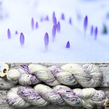 Load image into Gallery viewer, Crocuses in the Snow Sparkle, merino nylon sock yarn