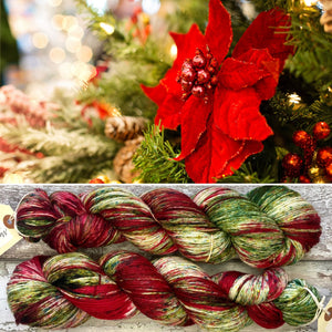 Poinsettia, merino nylon sock yarn