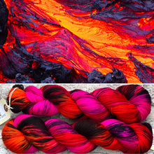 Load image into Gallery viewer, My Life is Lava, UV reactive merino nylon sock yarn