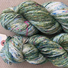 Load image into Gallery viewer, Snowy Christmas Tree Donegal, merino fingering yarn