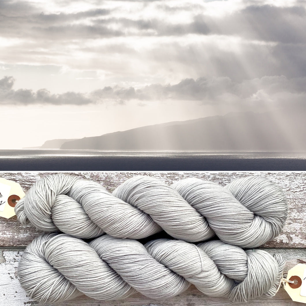 Silver Lining, light grey merino nylon sock yarn