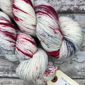 Winter Berries Sparkle, merino nylon sock yarn