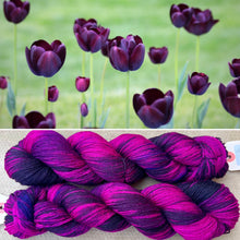Load image into Gallery viewer, Black Tulip, merino nylon sock yarn