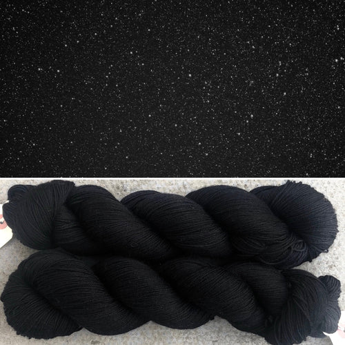 Midnight Black, indie dyed merino nylon sock yarn