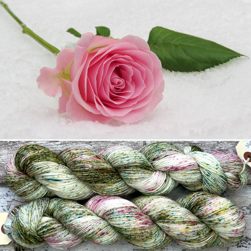 A Winter Rose, merino nylon sock yarn