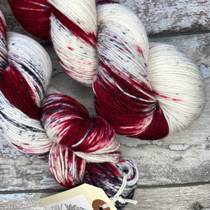Winter Berries, merino nylon sock yarn