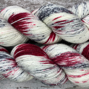 Winter Berries Sparkle, merino nylon sock yarn