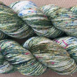 Snowy Christmas Tree Donegal, merino fingering yarn