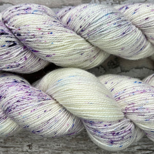 Crocuses in the Snow Sparkle, merino nylon sock yarn
