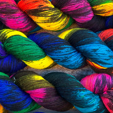Load image into Gallery viewer, Sacrilegious &amp; Exclusionary DK, rainbow merino nylon sock yarn