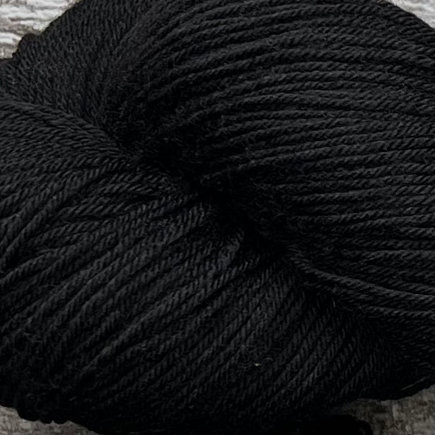 Midnight Black, indie dyed merino nylon sock yarn