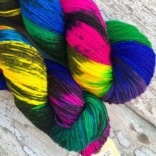 Load image into Gallery viewer, Sacrilegious &amp; Exclusionary DK, rainbow merino nylon sock yarn