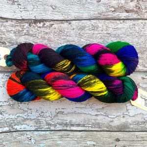 Sacrilegious & Exclusionary, rainbow merino nylon sock yarn