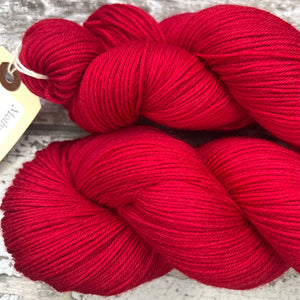 Rosehip Red, merino nylon sock yarn