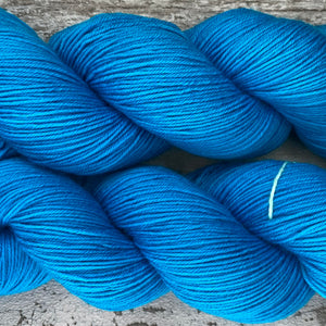 Cyan Sea, merino nylon sock yarn in turquoise blue