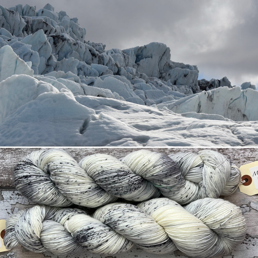 Glacier, merino nylon sock yarn